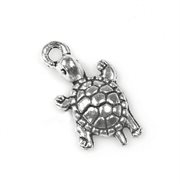 Skildpadde. Sølvfarvet tibetansk sølv. 23 mm